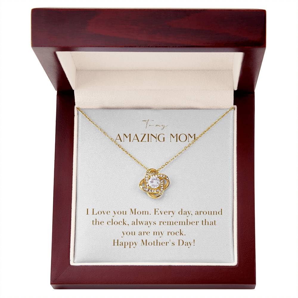 Unity Knot Necklace -I Love You Mom Every Day Around the Clock