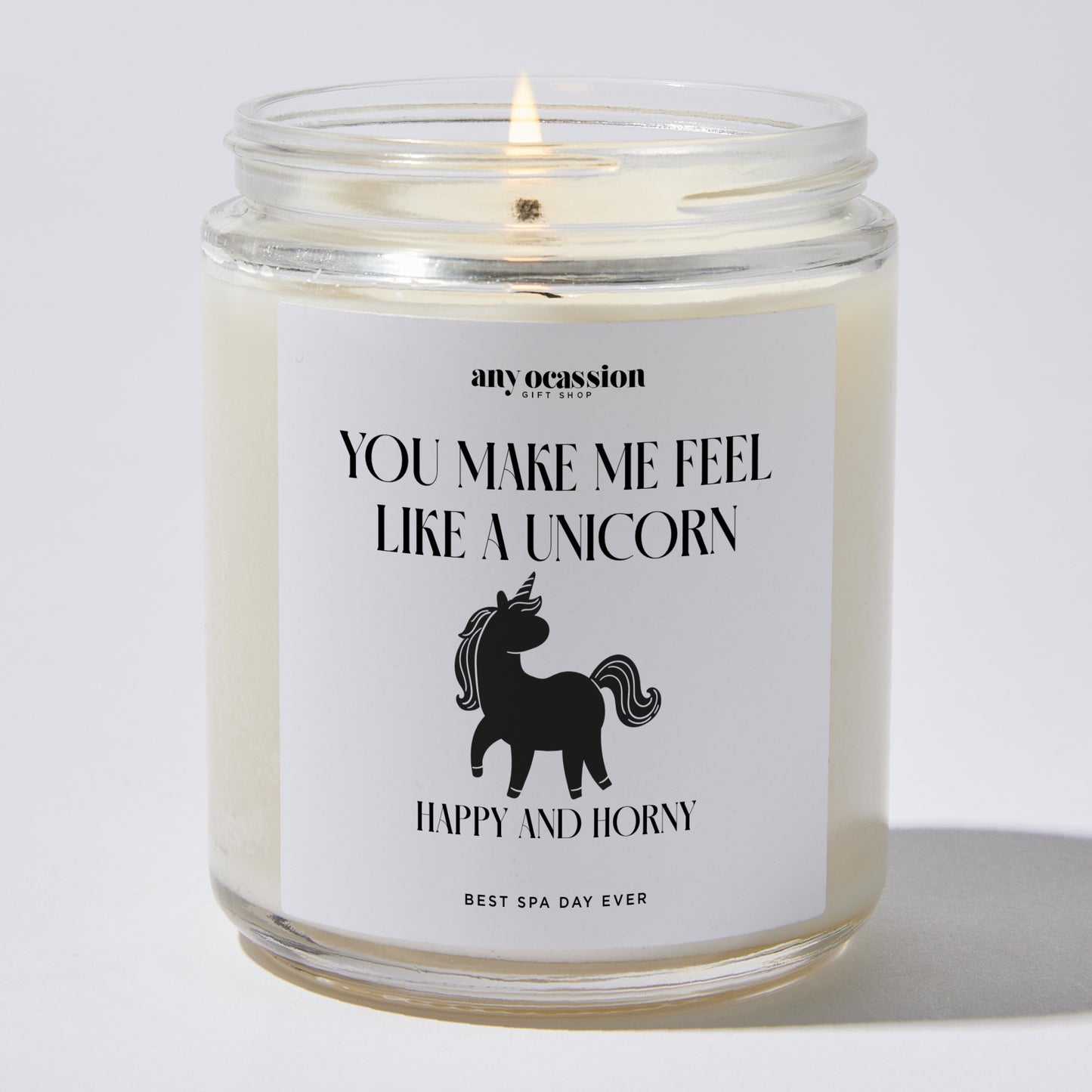 Anniversary Present - You Make Me Feel Like a Unicorn Happy and Horny - Candle