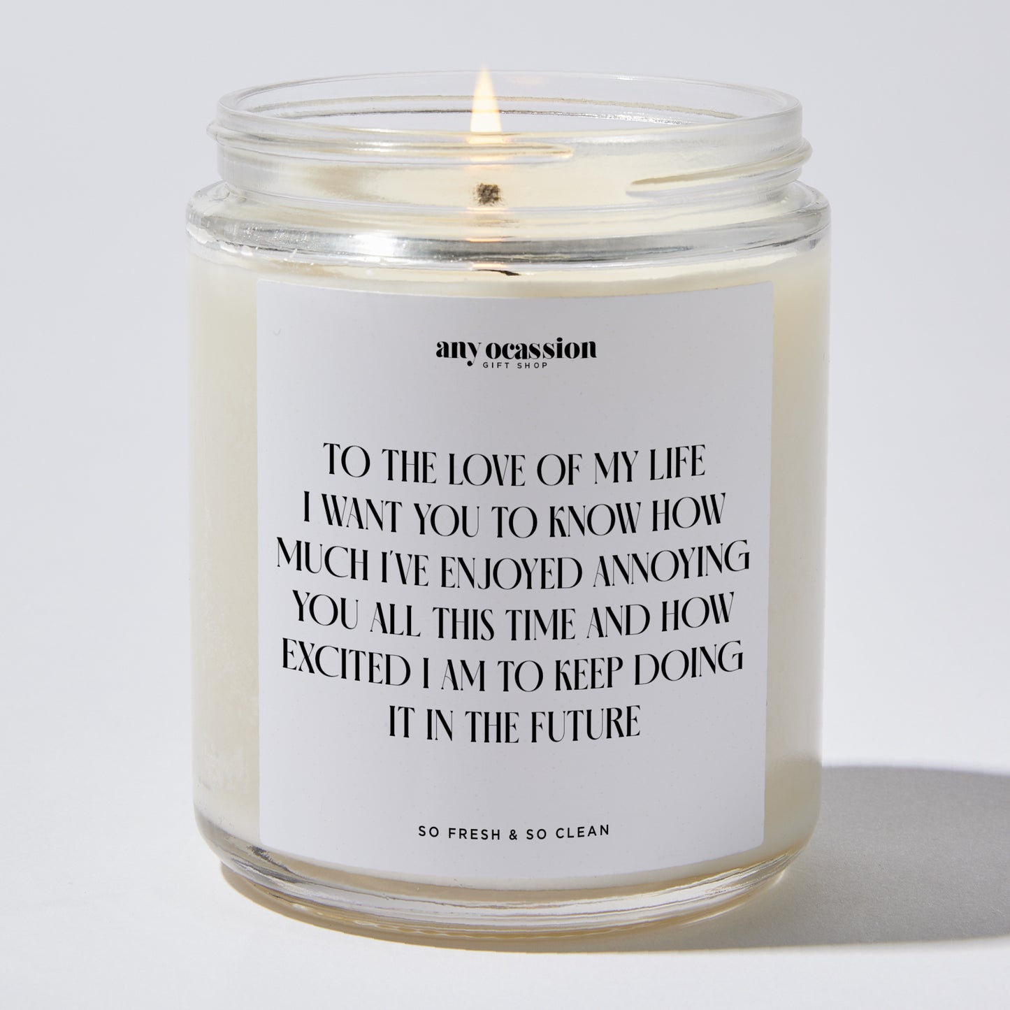 Anniversary Present - To the Love of My Life. I Want You to Know How Much I've Enjoyed Annoying You All This Time and How Excited I Am to Keep Doing It in the Future - Candle