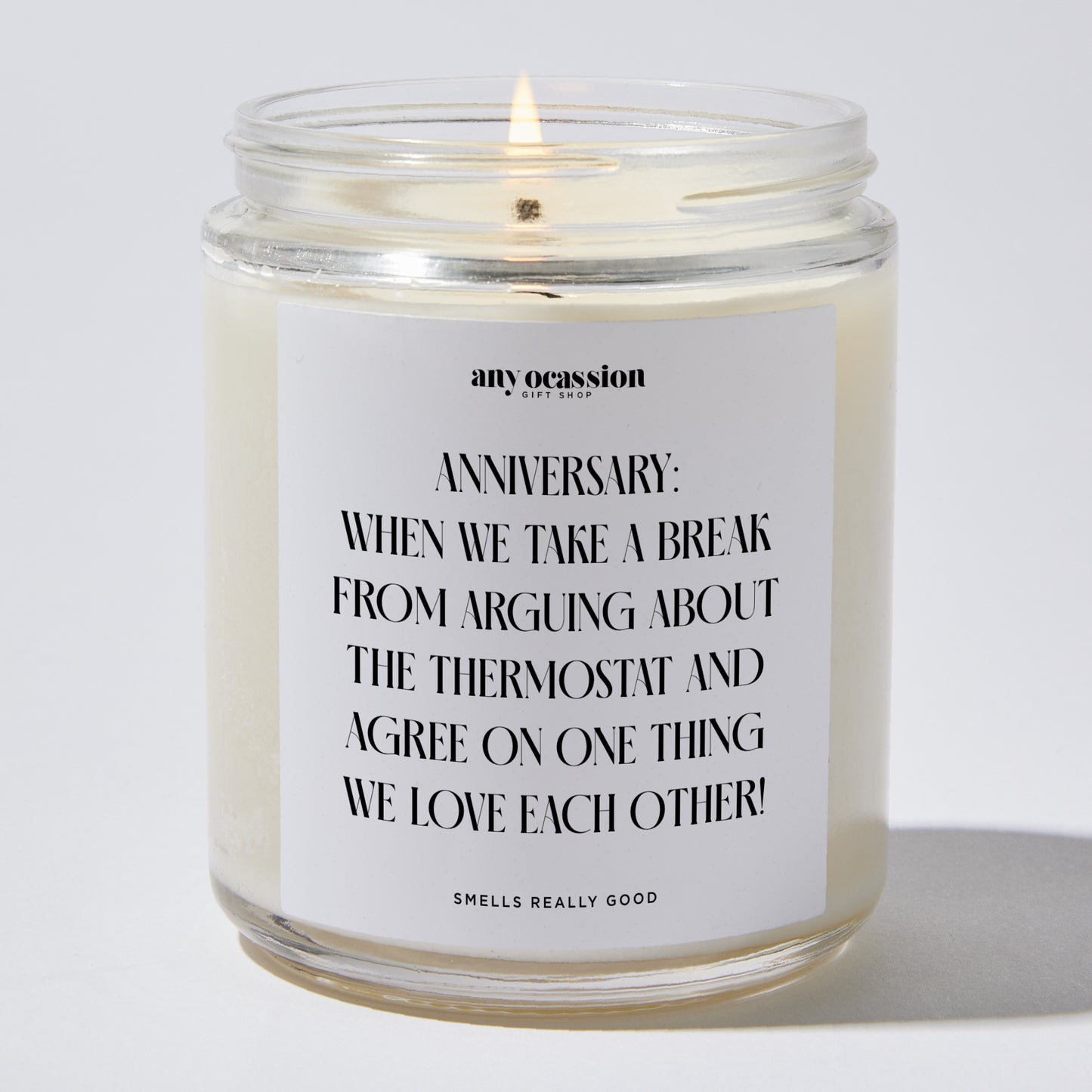 Anniversary Present - Anniversary: When We Take a Break From Arguing About the Thermostat and Agree on One Thing – We Love Each Other! - Candle