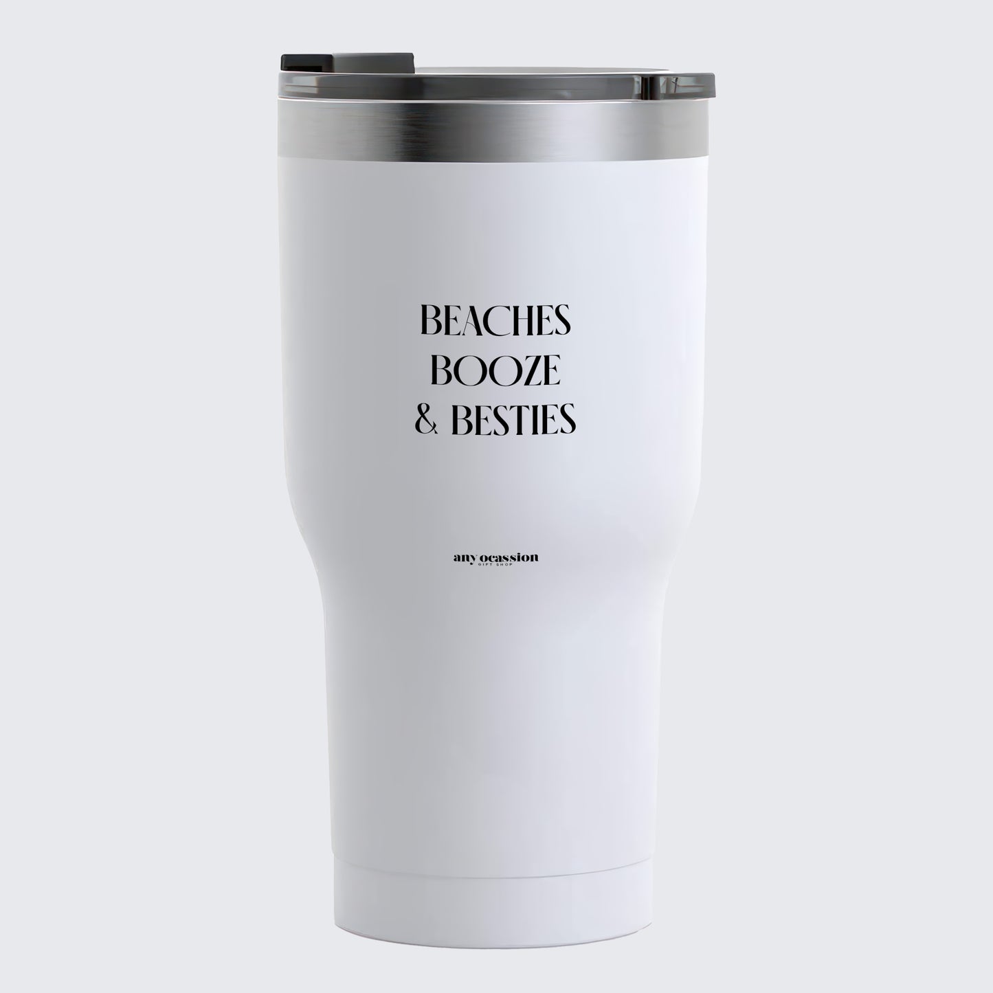 Travel Coffee Mug - Beaches Booze & Besties - Coffee Tumbler