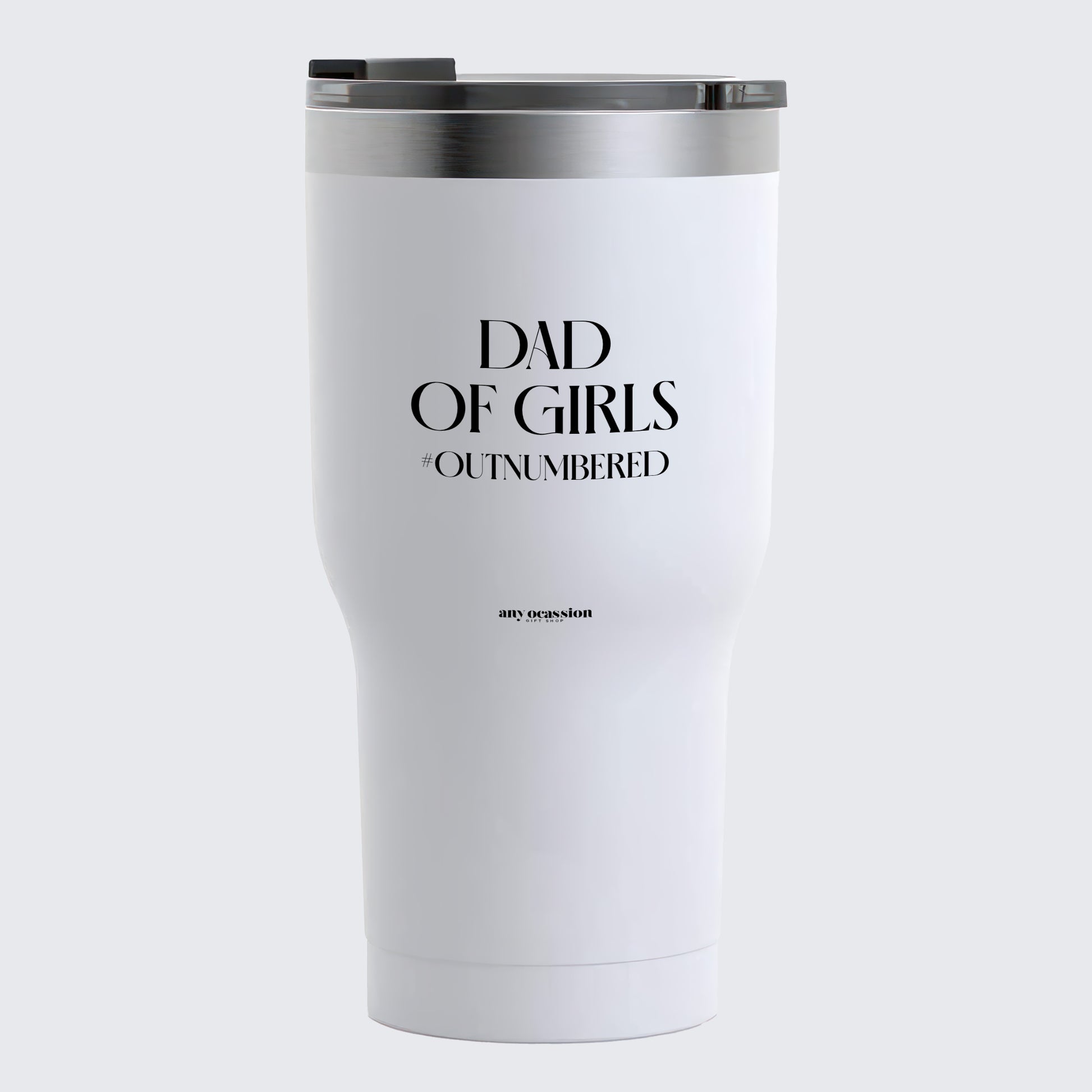 Travel Coffee Mug - Dad of Girls #outnumbered - Coffee Tumbler